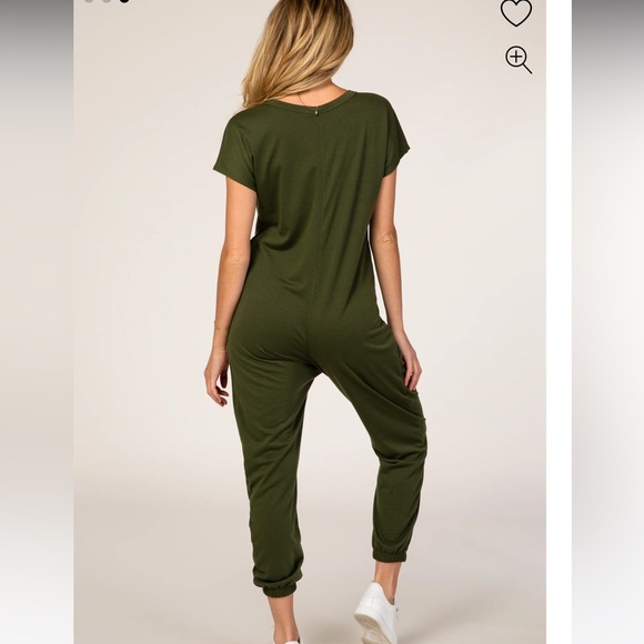 Green Maternity Jumpsuit - Picture 2 of 7